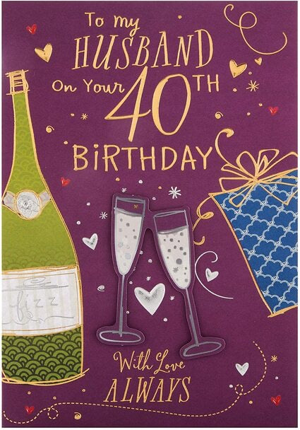 Husband 40 Birthday Card – Balloons At Hallmark Ltd