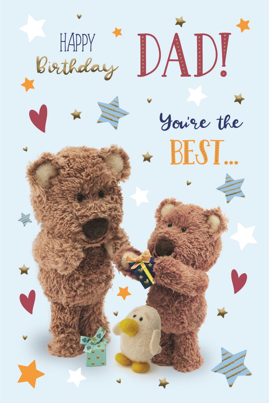Dad Birthday Card - Cute Barley Bear Design