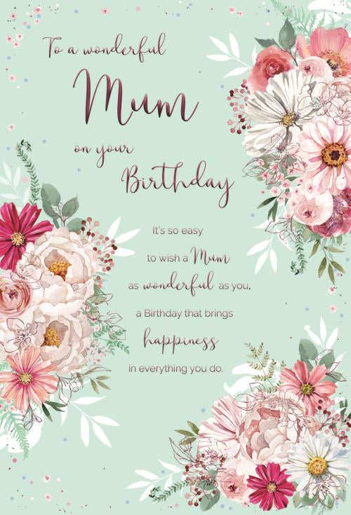 Mum Birthday Card - Skimming Stones Sentimental Words Design