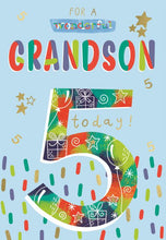 Load image into Gallery viewer, Grandson 5 Birthday Card
