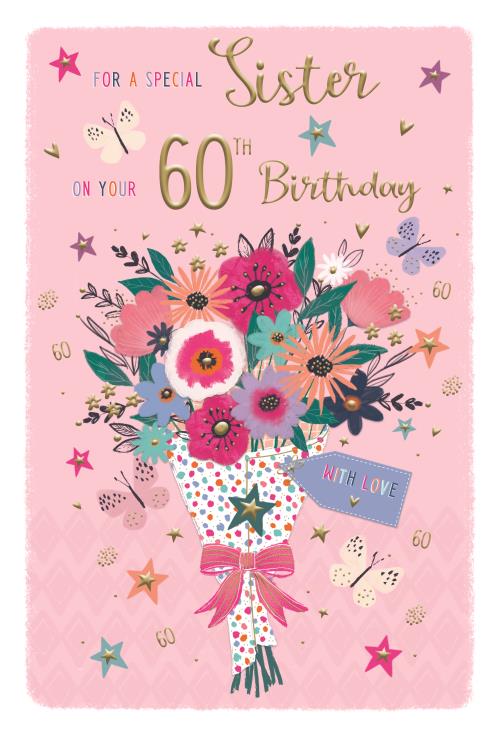 Sister 60 Birthday Card