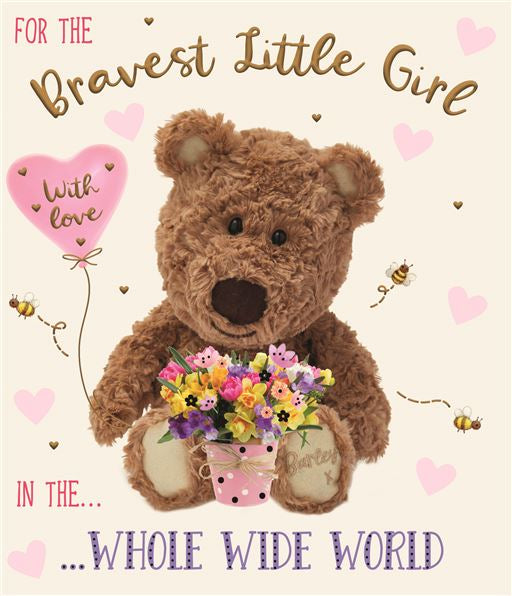 Get Well Soon - For The Bravest Little Girl in the Whole Wide World Card