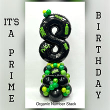 Load image into Gallery viewer, Organic Balloon Stack Topped With Personalised Large Number
