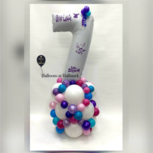 Load image into Gallery viewer, Organic Balloon Stack Topped With Personalised Large Number
