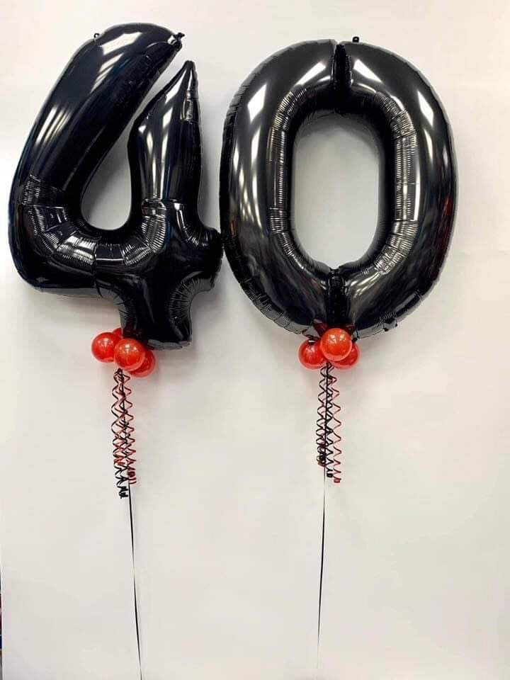 Large Black Number Balloon - Choose Required Number