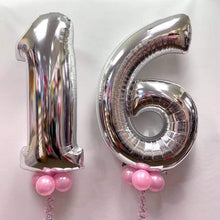 Load image into Gallery viewer, Large Silver Number Balloon - Choose Required Number
