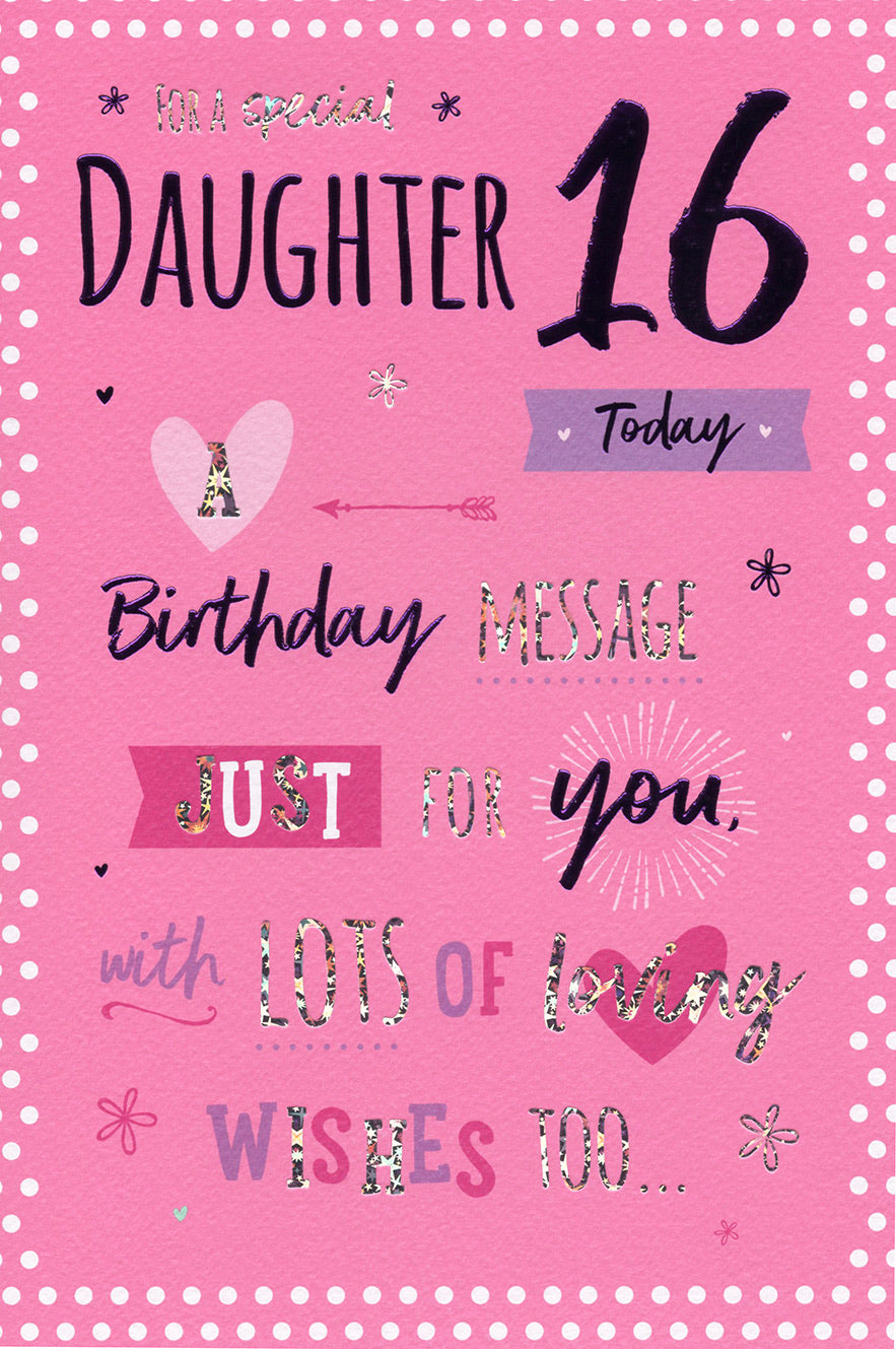 Daughter 16 Birthday Card