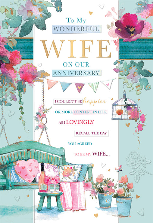 Wife Anniversary Card - Modern Design