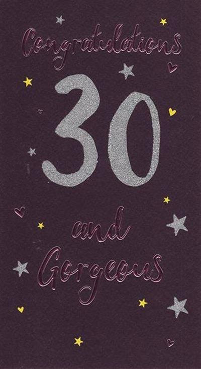 30th Birthday Card - Sparkle & Shine Glitter Design