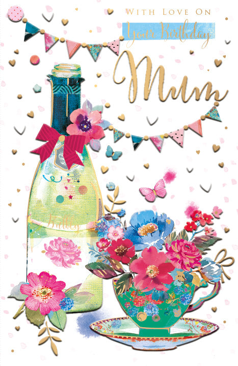 Mum Birthday Card - Contemporary Bubbly Design