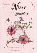 Load image into Gallery viewer, Niece Birthday Card - Perfume Bottle Design
