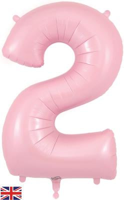 Large Pastel Matte Pink Number Balloon - Choose Number Required