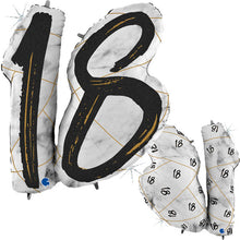 Load image into Gallery viewer, Black &amp; Gold &amp; Marble Joint Number Balloon - Choose Age Required
