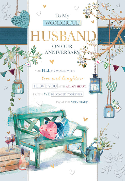 Husband Anniversary Card - Modern Design