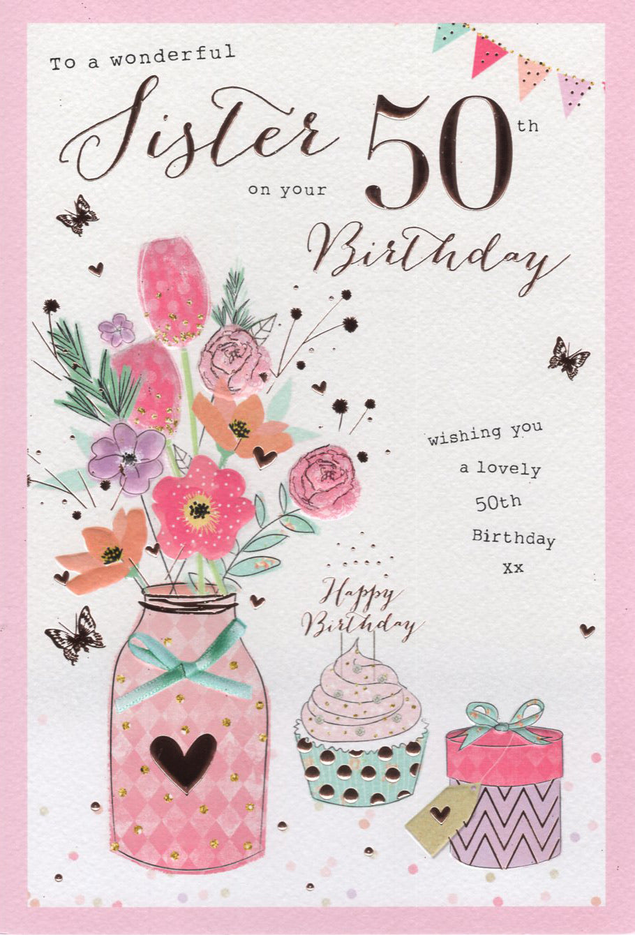 Sister 50 Birthday Card