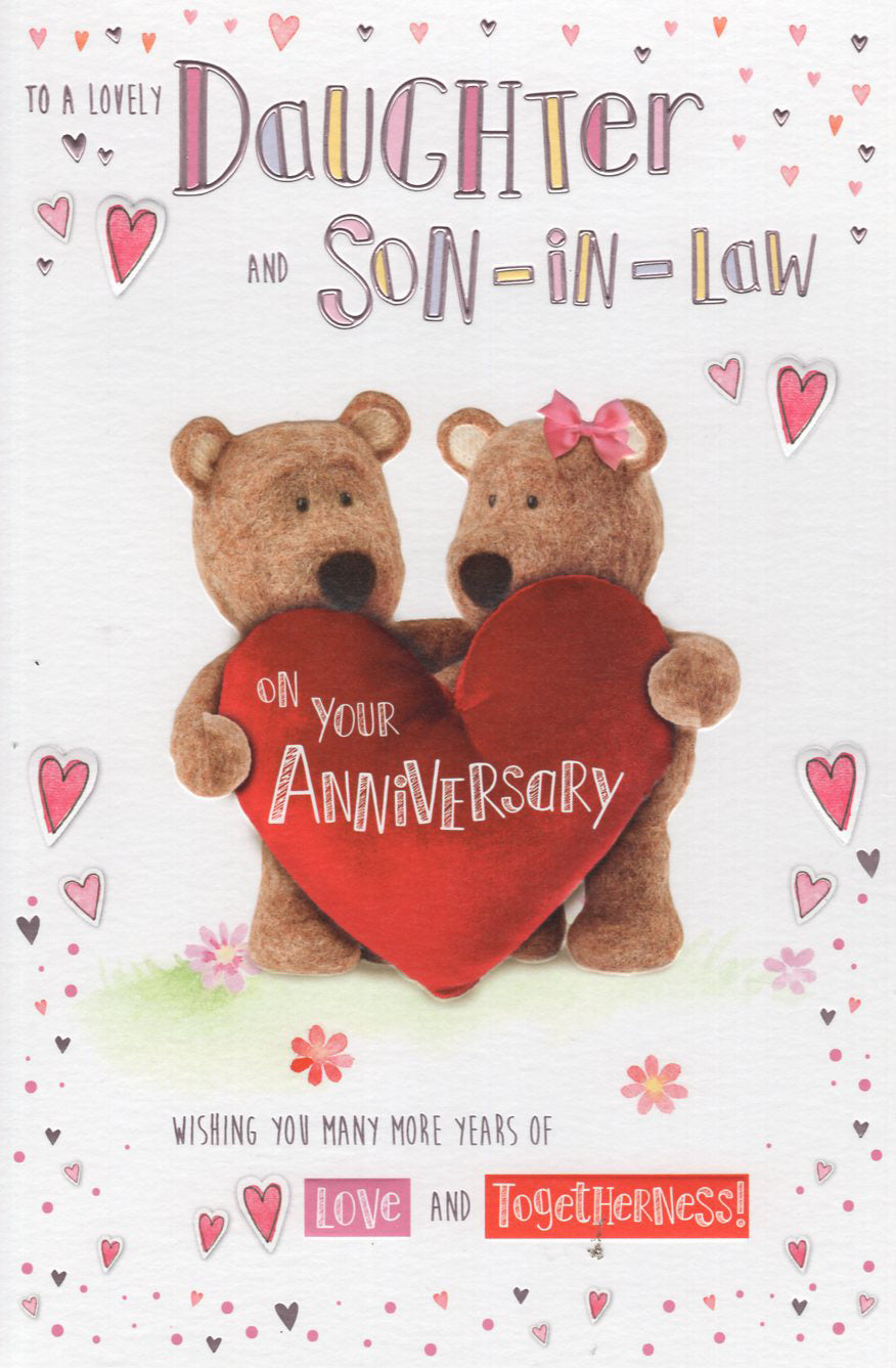 Daughter and Son in Law Anniversary Card - Barley Bear