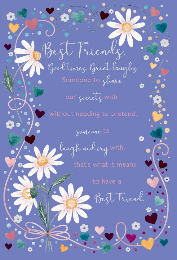 Best Friend Birthday Card - Beautiful Words Design