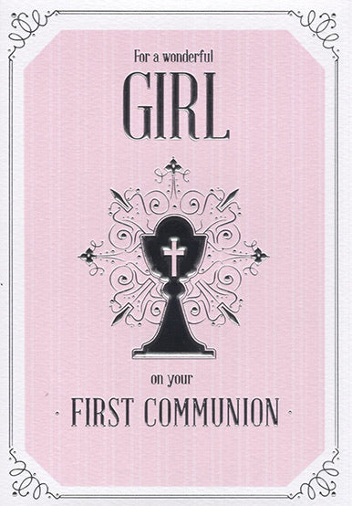 Wonderful Girl First Communion Day Card