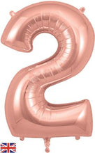 Load image into Gallery viewer, Large Rose Gold Number Balloon - Choose Number Required
