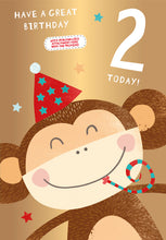 Load image into Gallery viewer, Boy Age 2 Birthday Card - Personalise with Sticker Brother Son Grandson Nephew Godson
