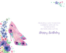 Load image into Gallery viewer, Auntie Birthday Card - Modern Shoe Design
