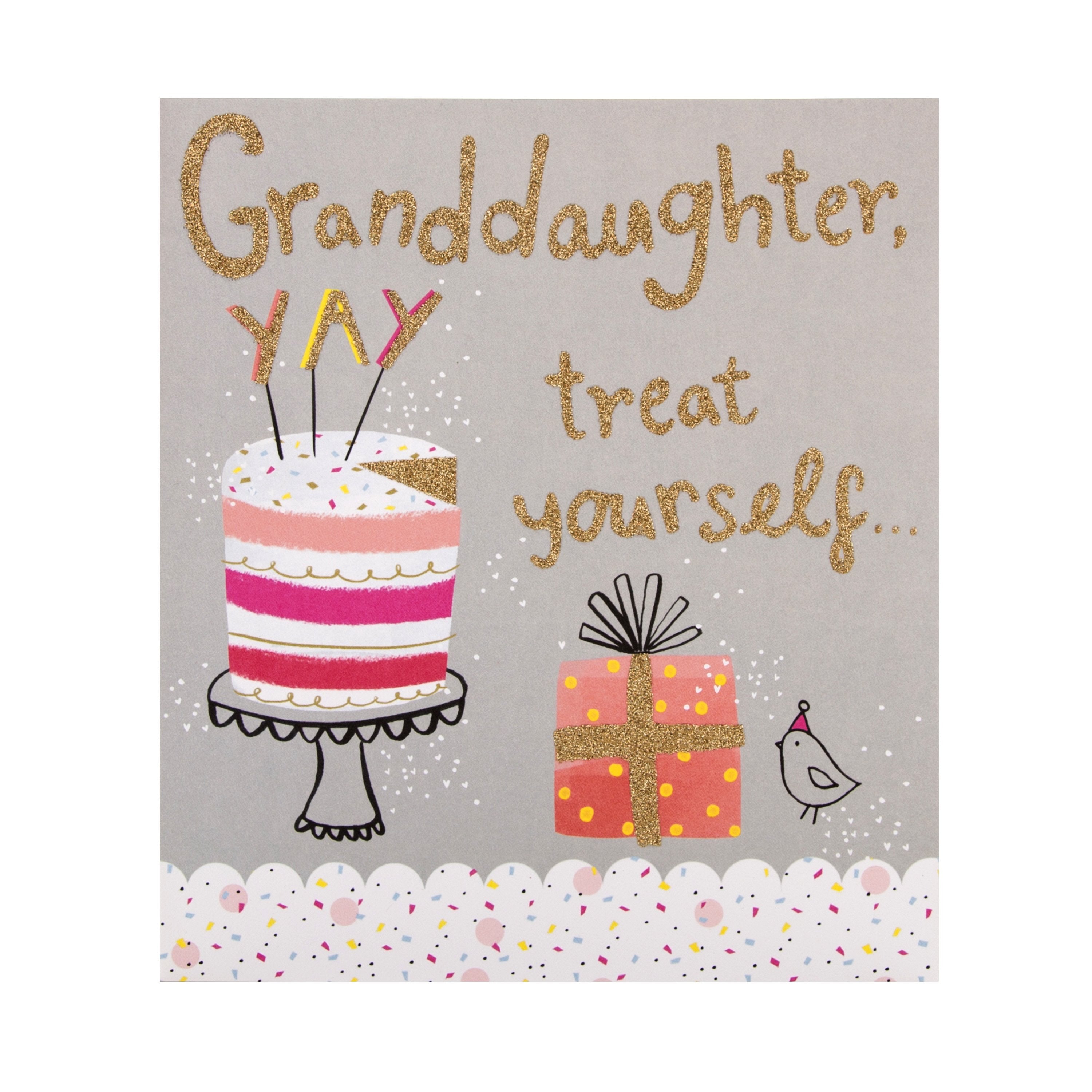 Granddaughter Birthday Card - Fun Cake Design – Balloons at Hallmark Ltd