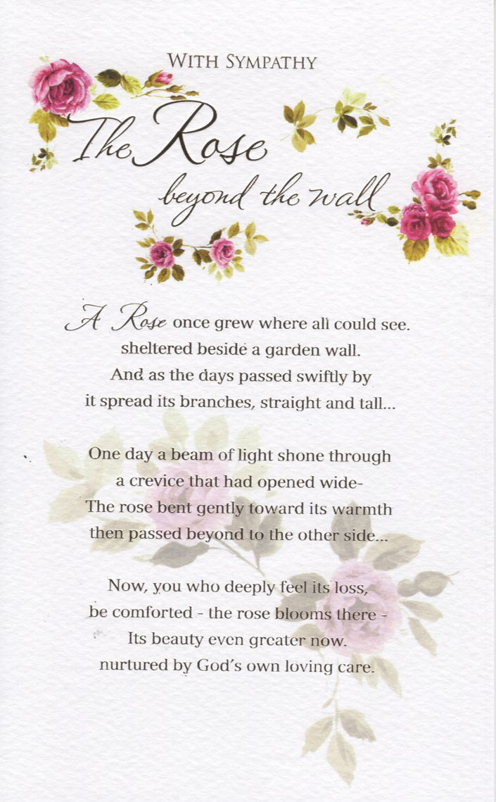 Sympathy Card - The Rose Beyond The Wall