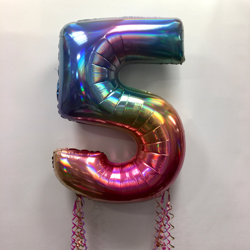 Large Rainbow Number Balloon - Choose Required Number