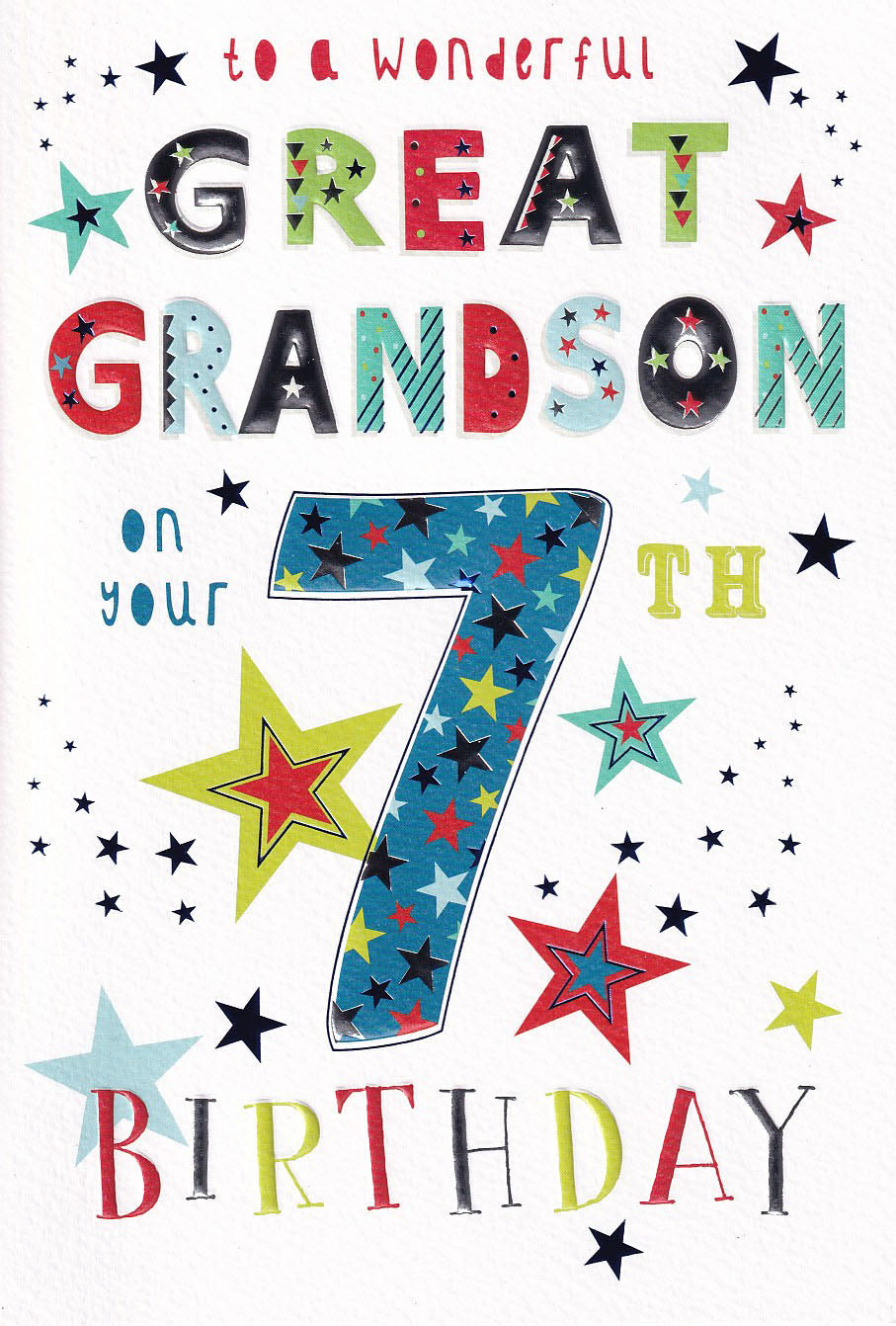 Great Grandson 7 Birthday Card