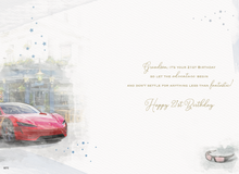 Load image into Gallery viewer, Grandson 21 Birthday Card - Contemporary Car Design
