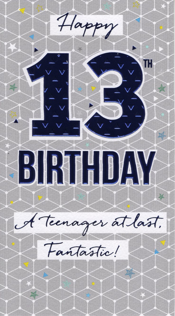 Male 13 Birthday Card