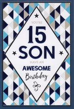 Load image into Gallery viewer, Son 15 Birthday Card
