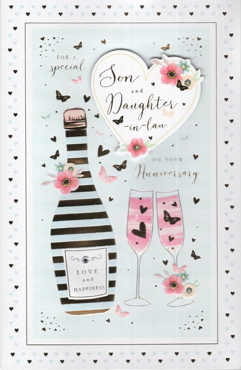 Son & Daughter in Law Anniversary Card - Larger Size