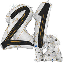 Load image into Gallery viewer, Black &amp; Gold &amp; Marble Joint Number Balloon - Choose Age Required
