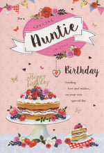 Load image into Gallery viewer, Auntie Birthday Card - Contemporary Cake Design
