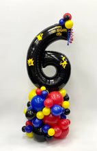 Load image into Gallery viewer, Organic Balloon Stack Topped With Personalised Large Number
