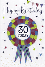 Load image into Gallery viewer, 30th Birthday Card - Contemporary Rosette Design
