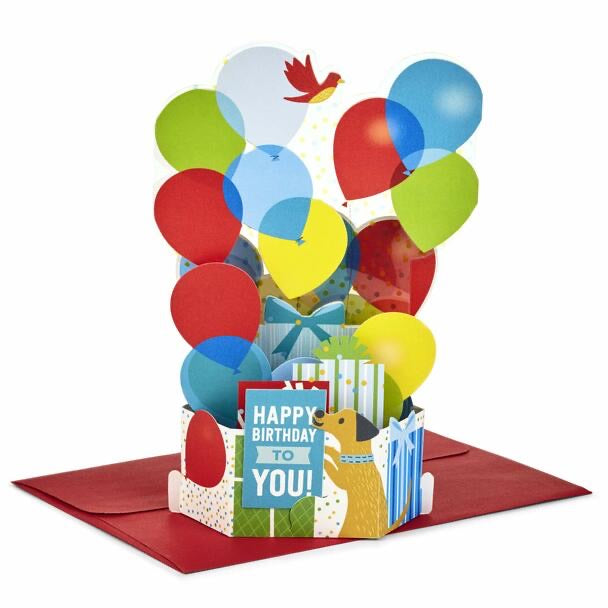 Hallmark Pop Up 3D Card - Birthday Balloons