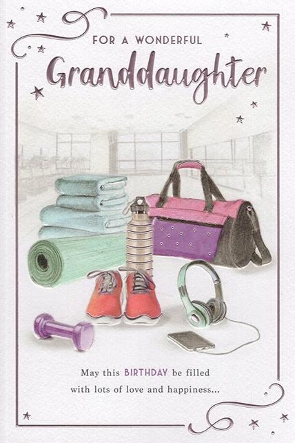 Granddaughter Birthday Card - Fairlight Gym Design