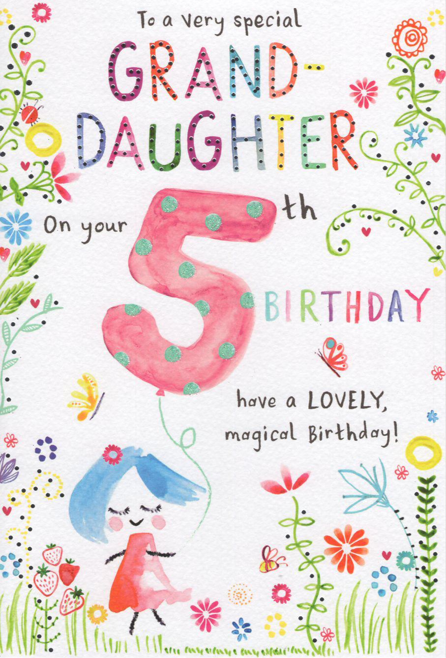 Granddaughter 5 Birthday Card