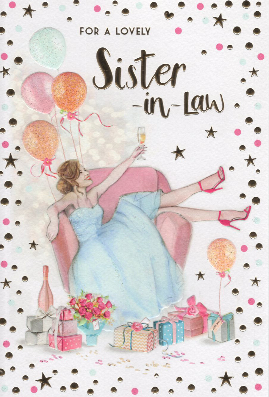 Sister in Law Birthday Card - Modern Design