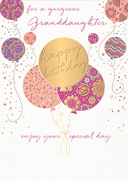 Granddaughter Birthday Card - Contemporary Balloons Design – Balloons ...