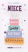 Load image into Gallery viewer, Niece Birthday Card - Modern Cake Design
