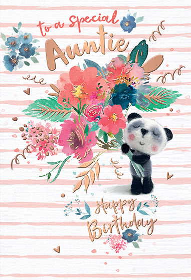 Auntie Birthday Card - Cute Panda Design