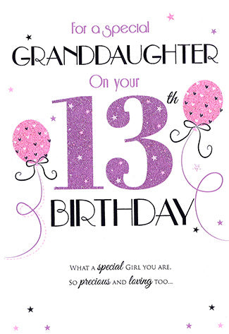 Granddaughter 13 Birthday Card – Balloons At Hallmark Ltd